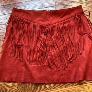 Forever 21 red fringe skirt